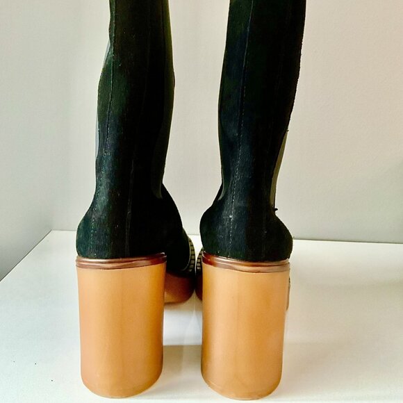 Nila & Nila Suede Platform Ankle Boots Black Made in Italy Size 38 - Picture 3 of 10